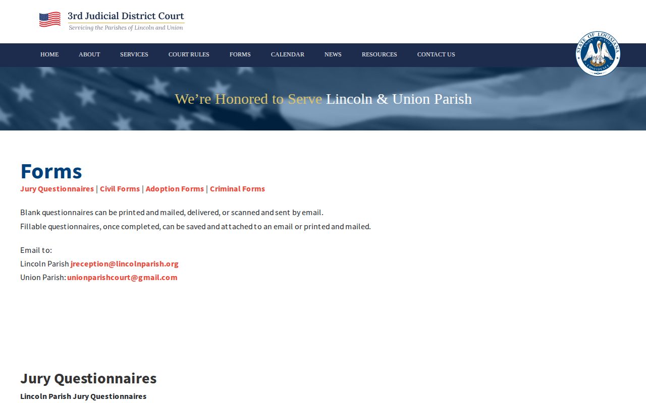 Union Parish warrant records research: public criminal forms index from the district court