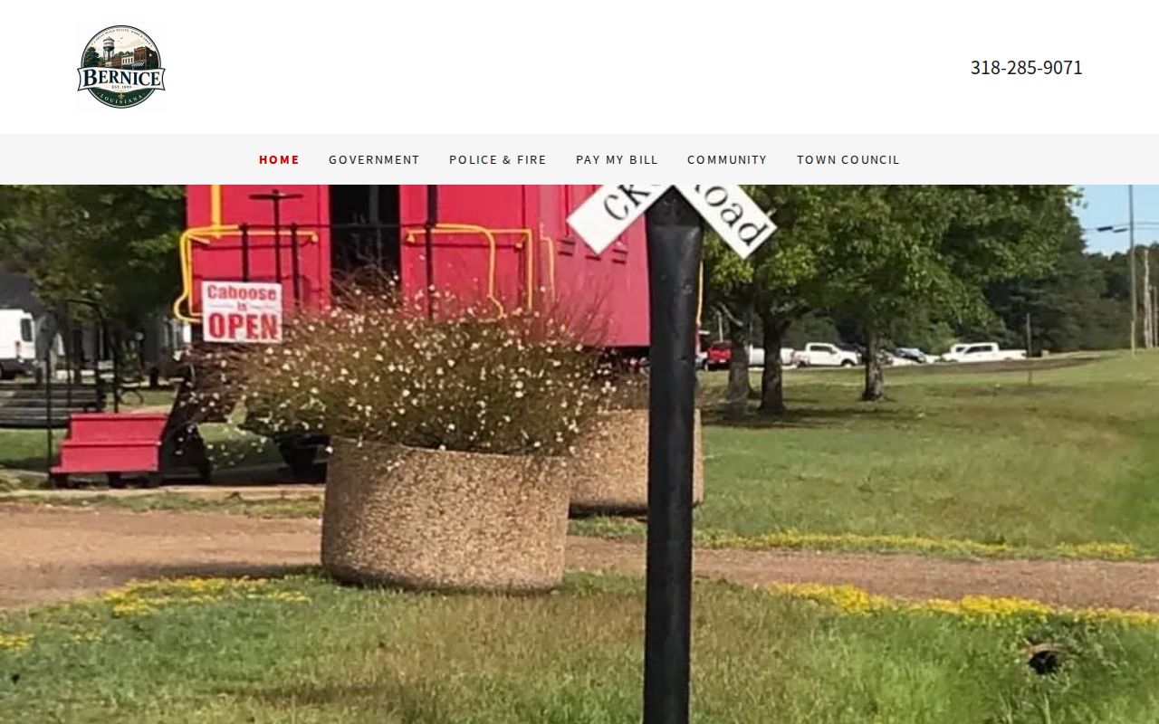 Union Parish warrant records: Bernice town hall building used as the municipal contact point